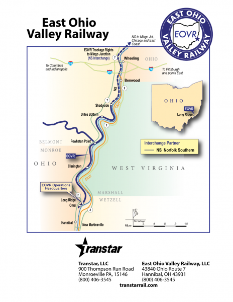 East Ohio Valley Railway System Map